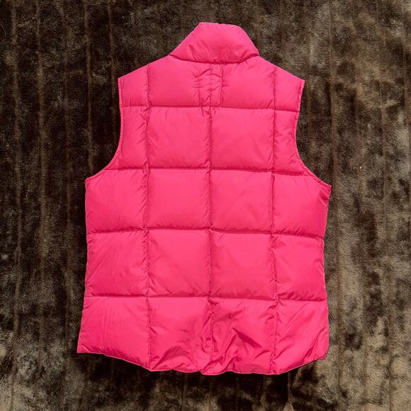 Lands’ End Pink Puffer 80% Down-Filled Ultra Lightweight Snap Front Vest - Picture 2 of 6